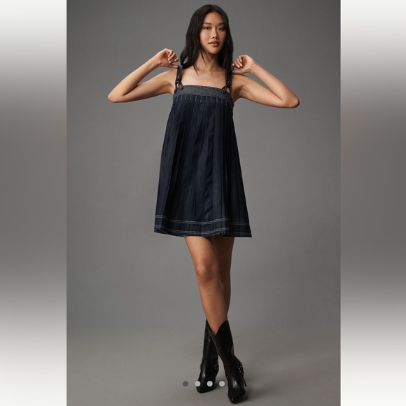 Pilcro Dresses & Skirts - Anthropologie Pilcro Denim Babydoll Mini Dress